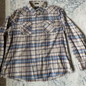 Pendleton Blue and Brown Plaid Casual Shirt